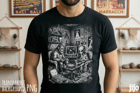 Download Bigfoot Alien Gaming Retro PNG - Premium Bundle