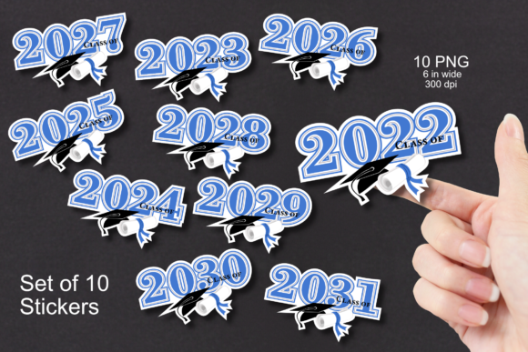 Download Blue Class of 2022-2031 Sticker Set - Premium Resources